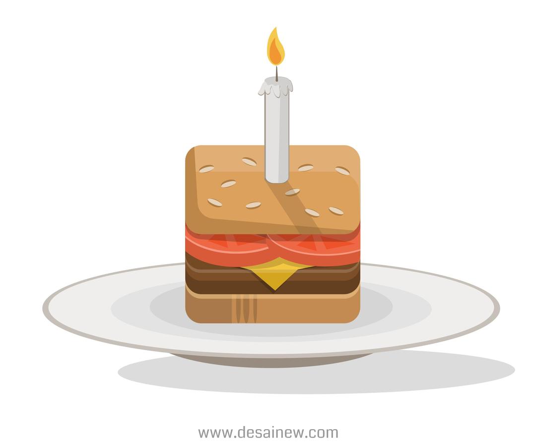 Birthday Burger Vector png transparent