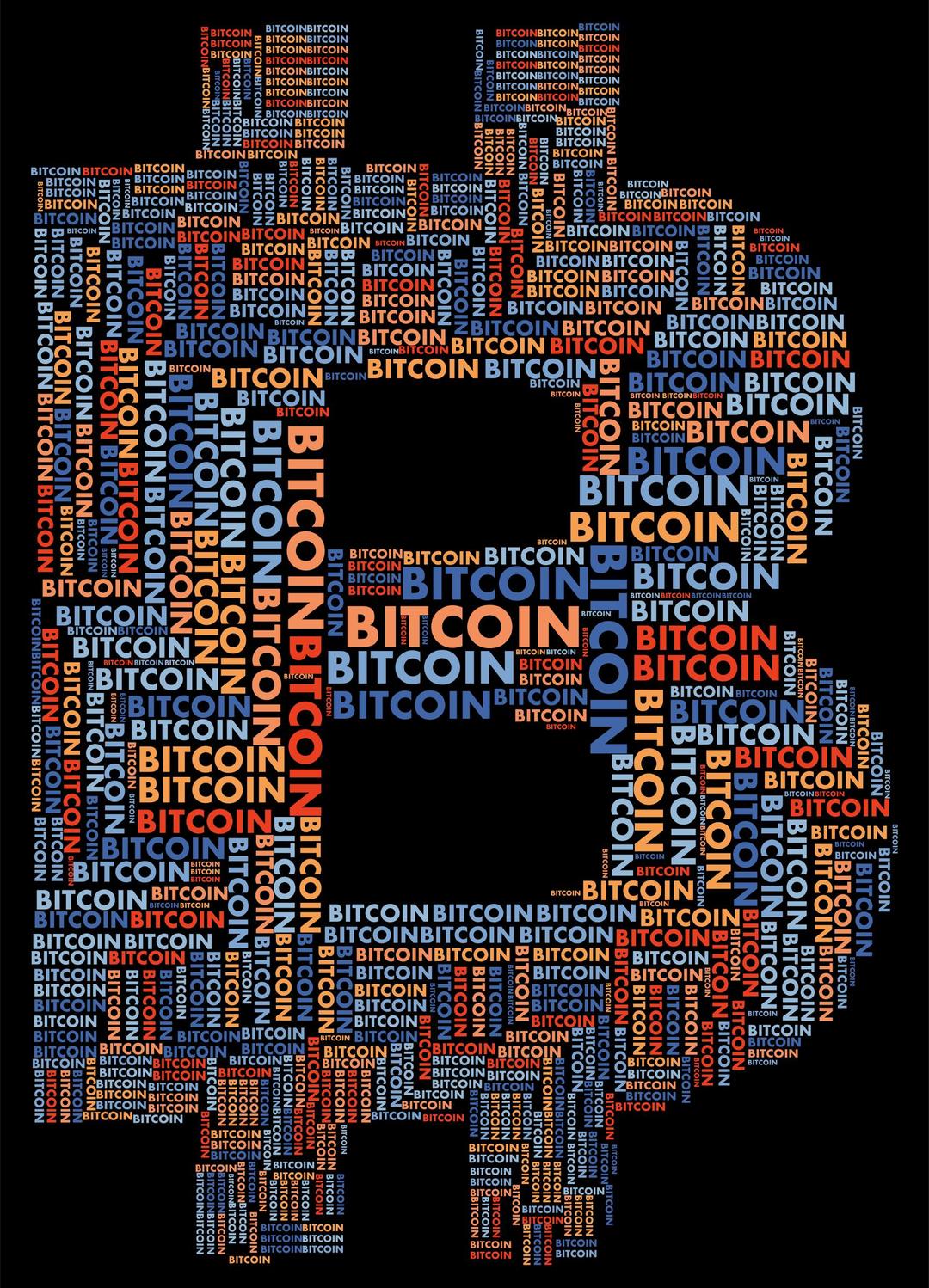 Bitcoin Logo Word Cloud png transparent