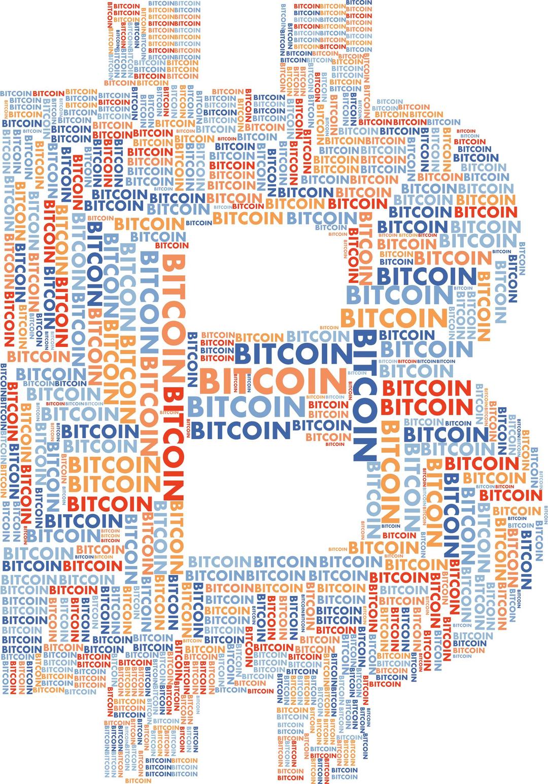 Bitcoin Logo Word Cloud No Background png transparent