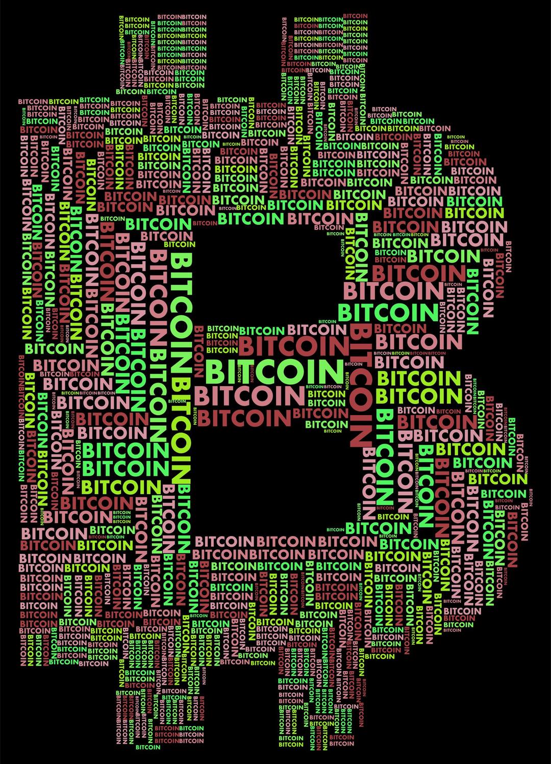 Bitcoin Logo Word Cloud Variation 2 png transparent