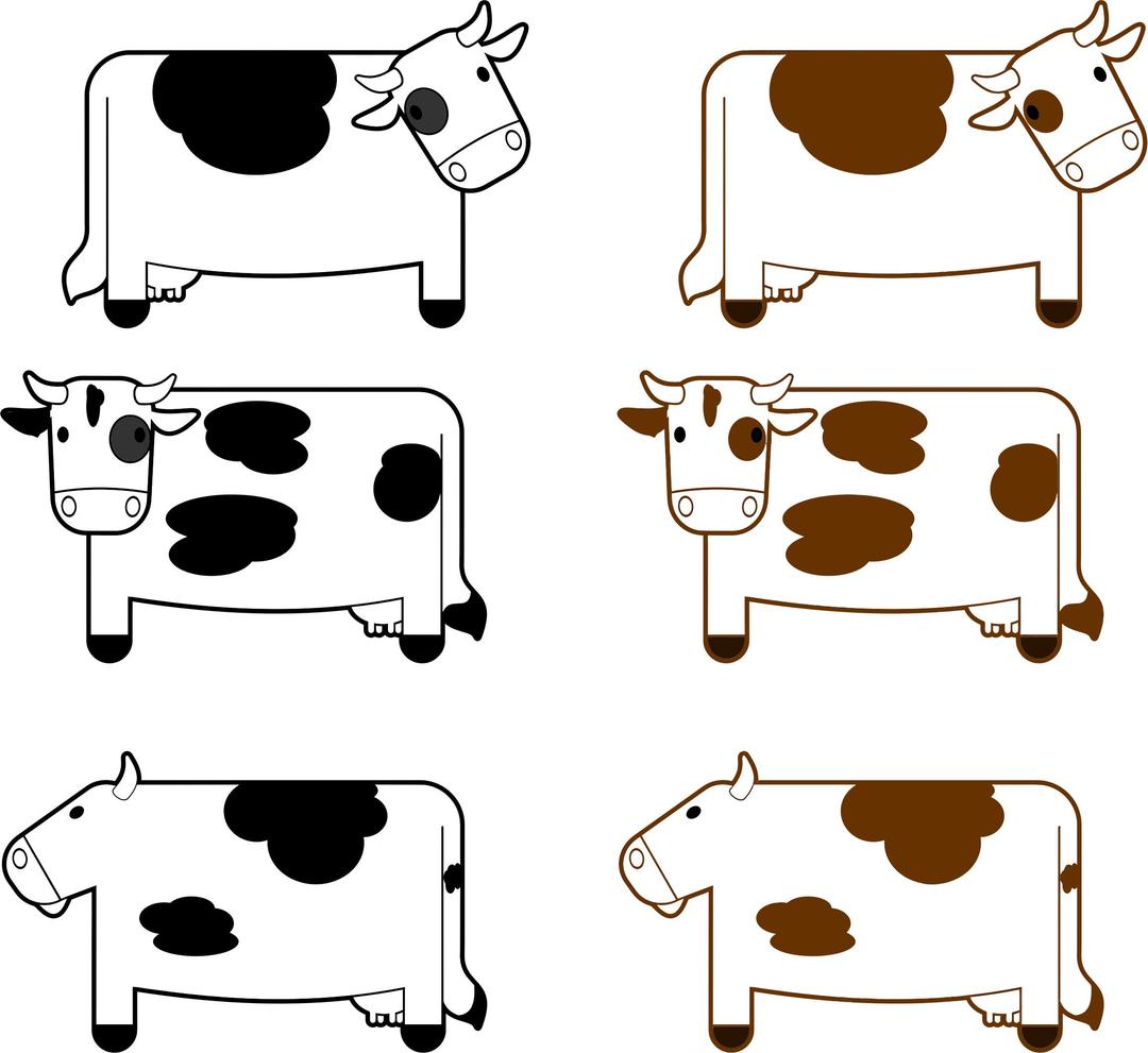 Black And Brown Cows png transparent