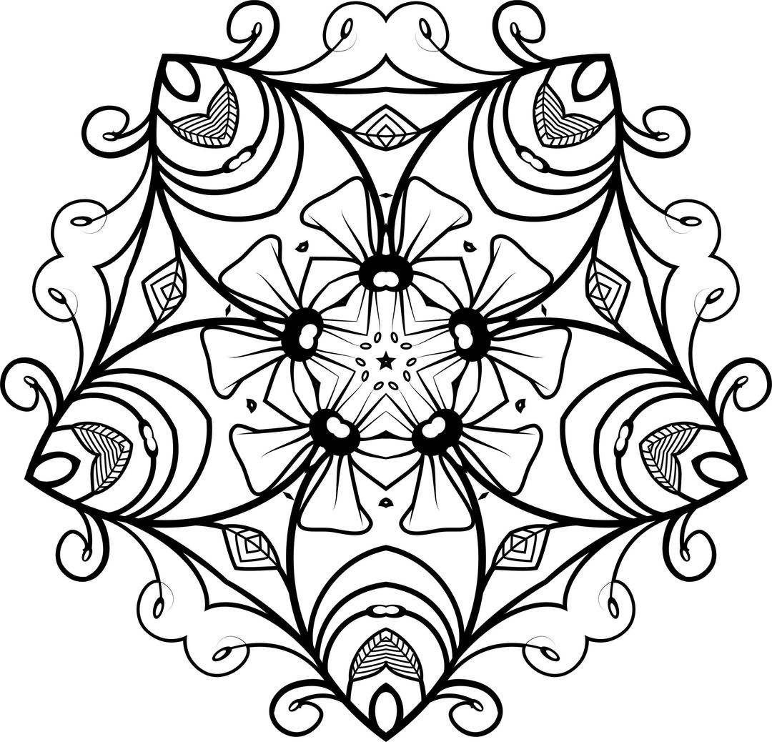 Black And White Floral Design 2 png transparent