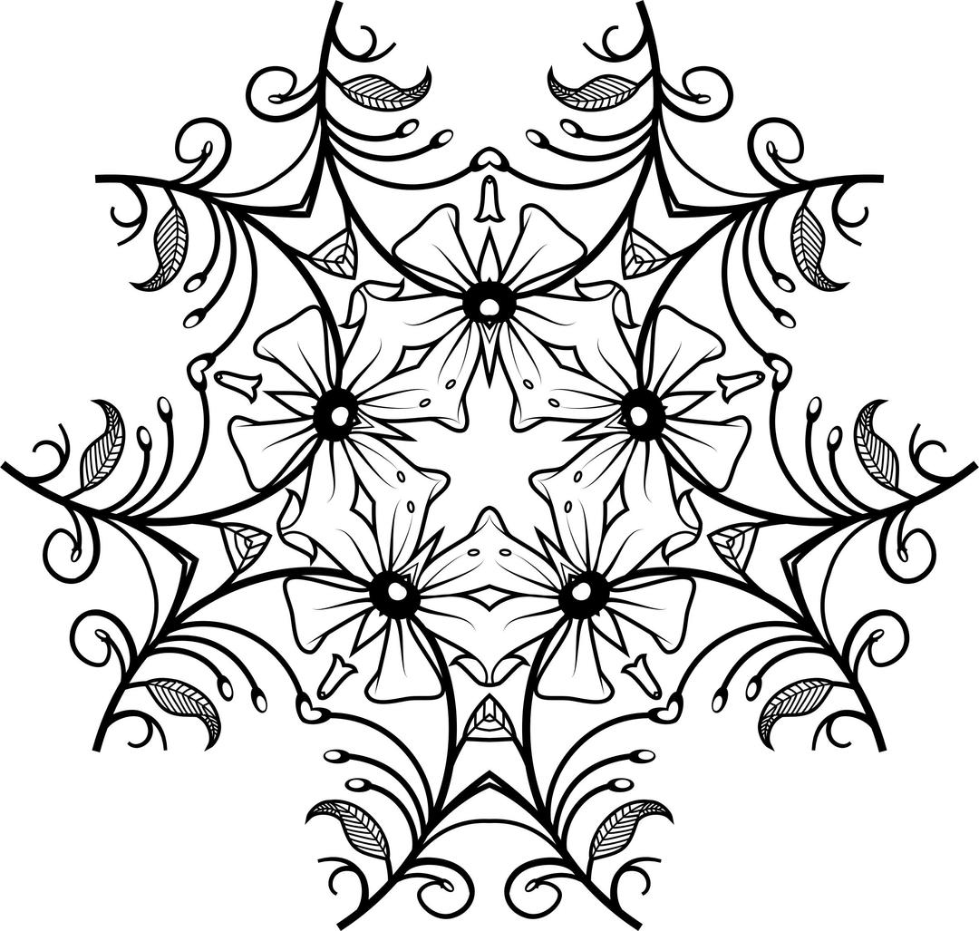 Black And White Floral Design 3 png transparent