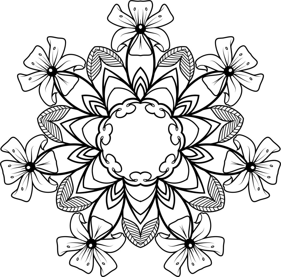 Black And White Floral Design 4 png transparent