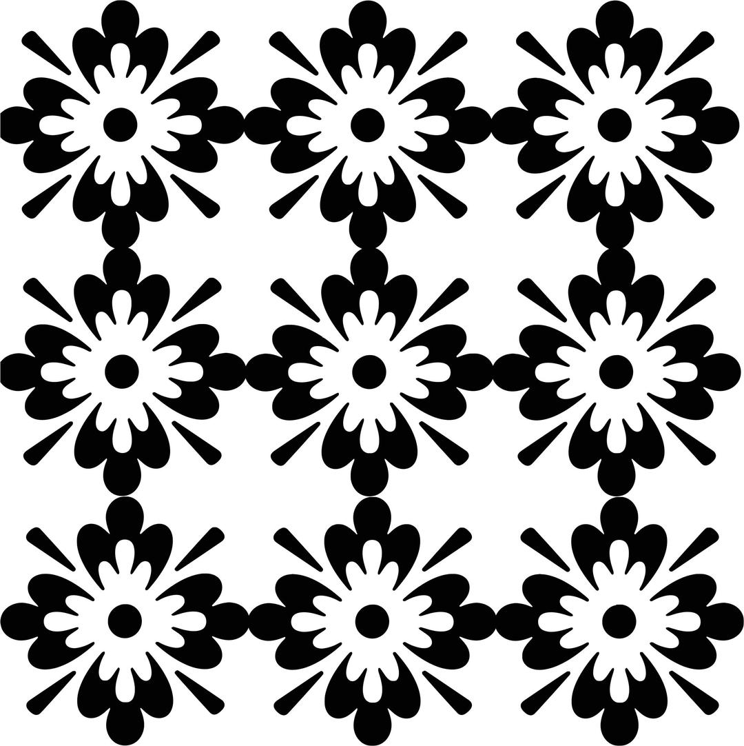 Black And White Floral Pattern png transparent