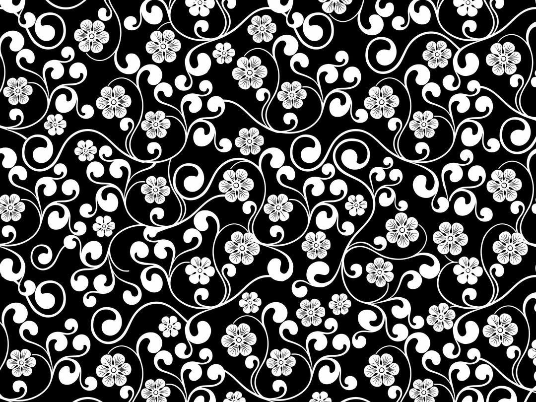 Black And White Floral Pattern Background png transparent