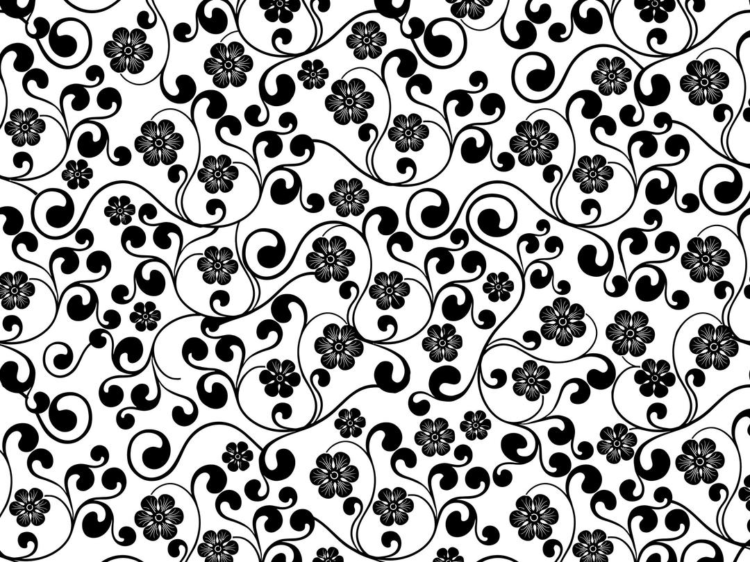 Black And White Floral Pattern Background Inverse png transparent