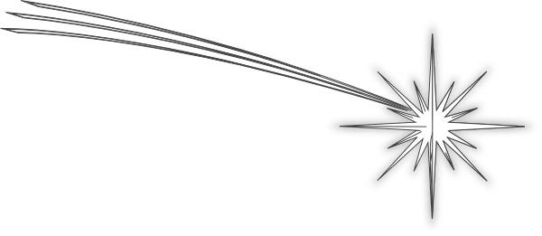 Black and White Shooting Star png transparent