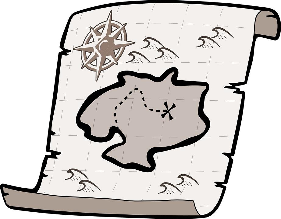 Black and White Treasure Map png transparent