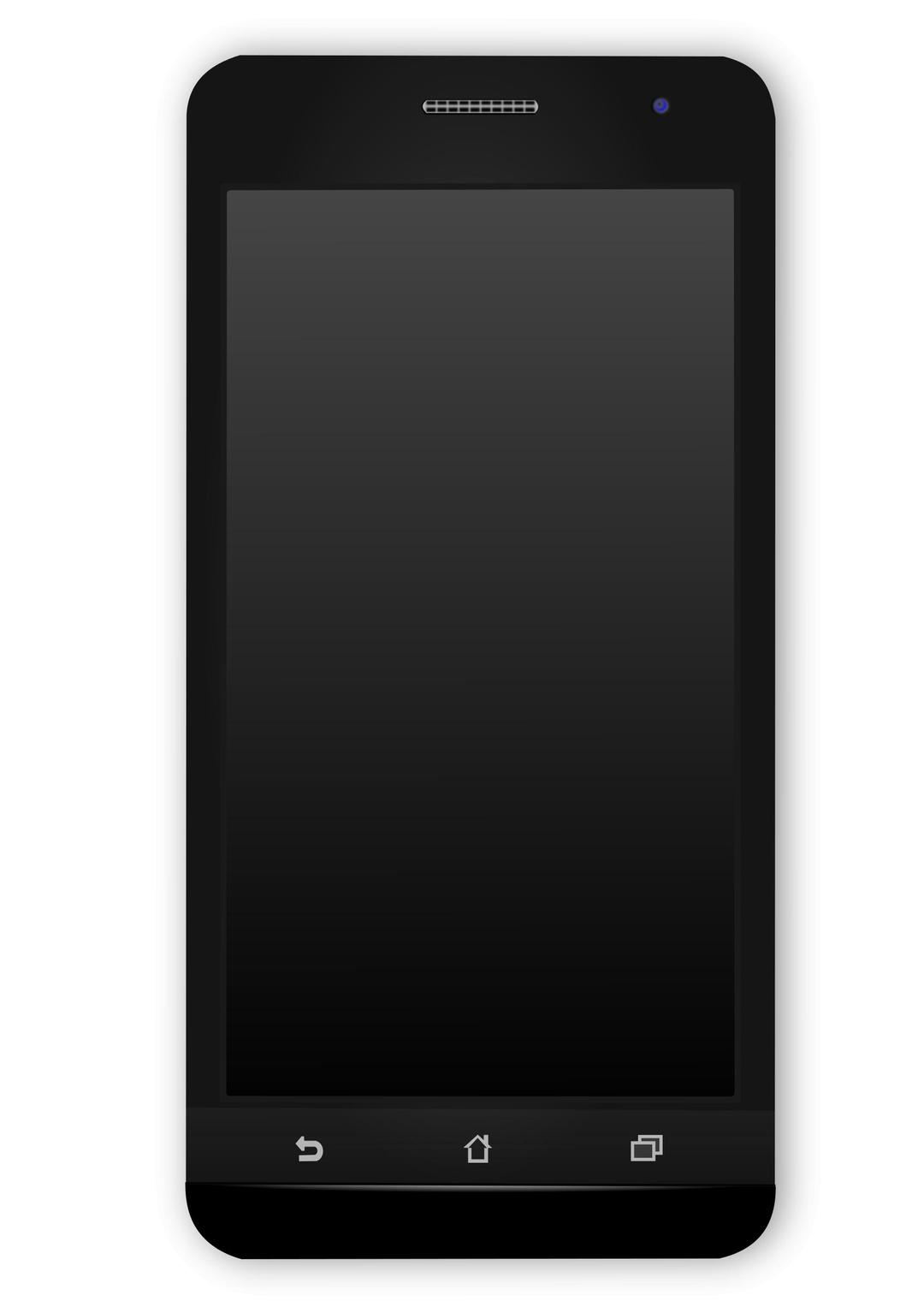 Black android mobile phone png transparent
