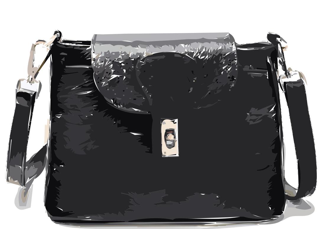 Black bag with clasp no logo png transparent