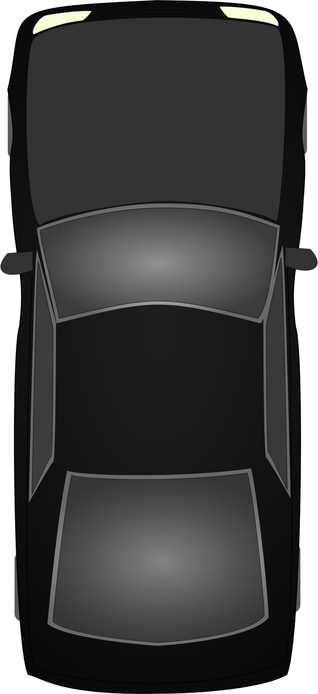 Black car topview png transparent