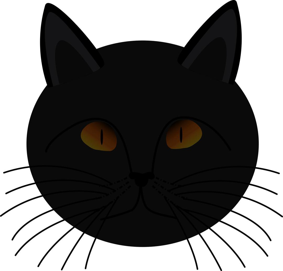 Black Cat Face png transparent