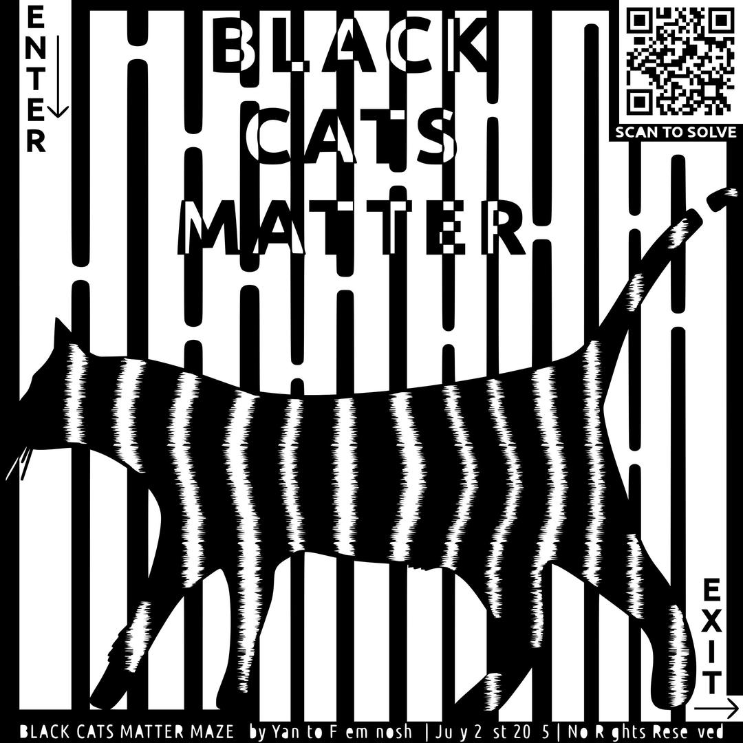 Black Cats Matter Maze png transparent