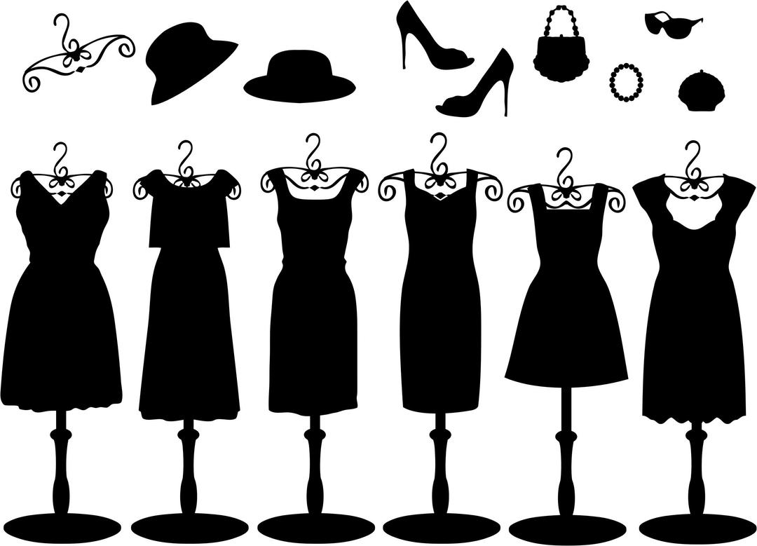 Black Dresses And Accessories png transparent