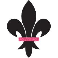 Black Fleur De Lis With Pink Detail png transparent