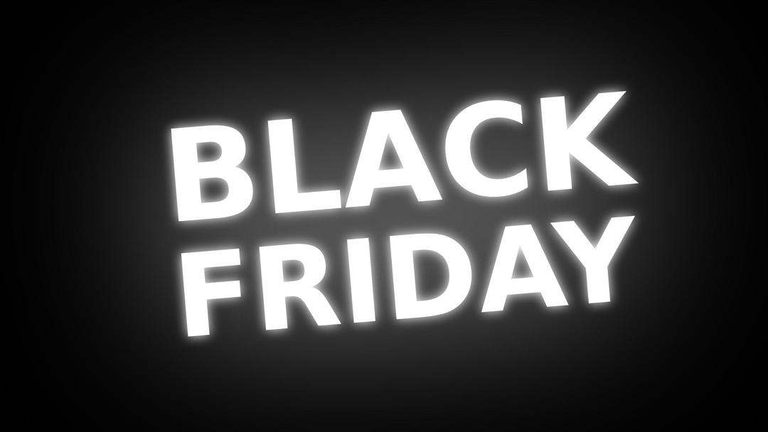 Black Friday Text with White Glow 16:9 png transparent