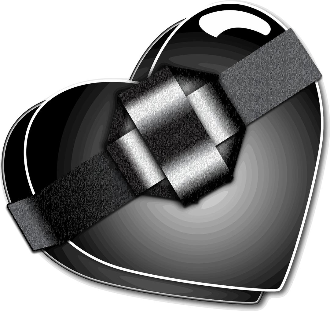 Black Heart Shaped Gift Box png transparent