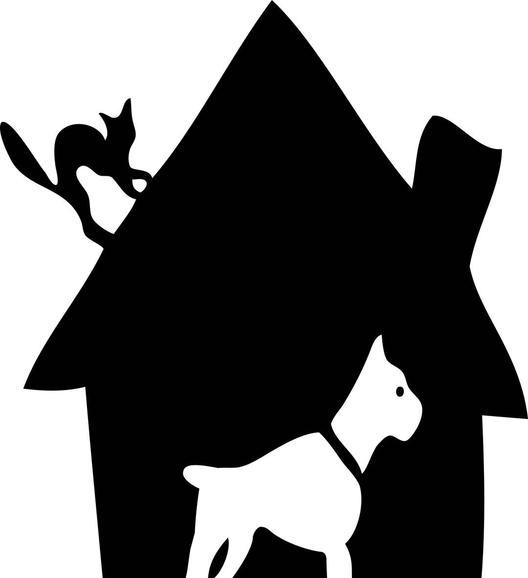 Black House with Dog and Cat cleaned up png transparent