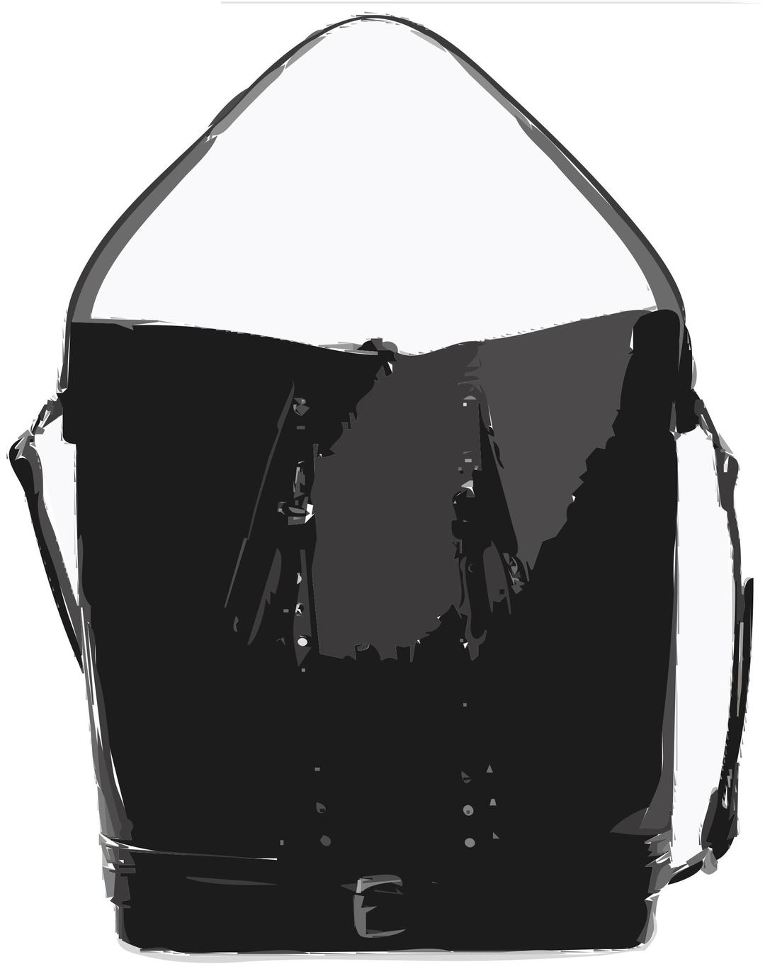 Black Leather Handbag no logo & no background png transparent