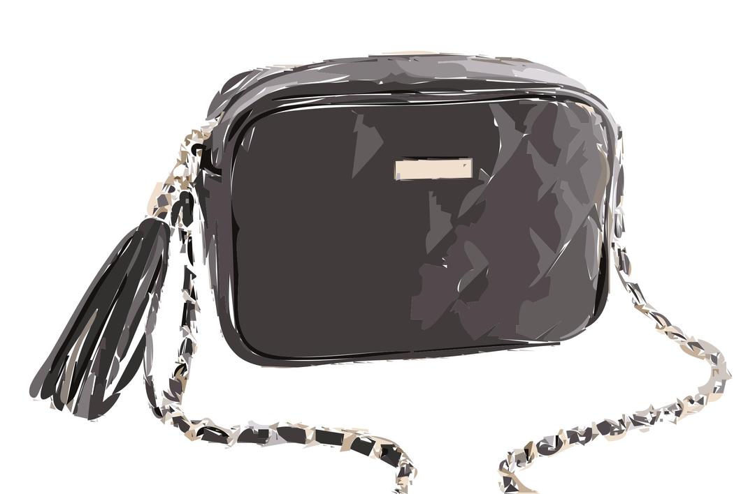 Black Leather Handbag without logo png transparent