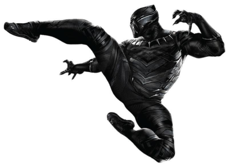 Black Panther Action Jump png transparent