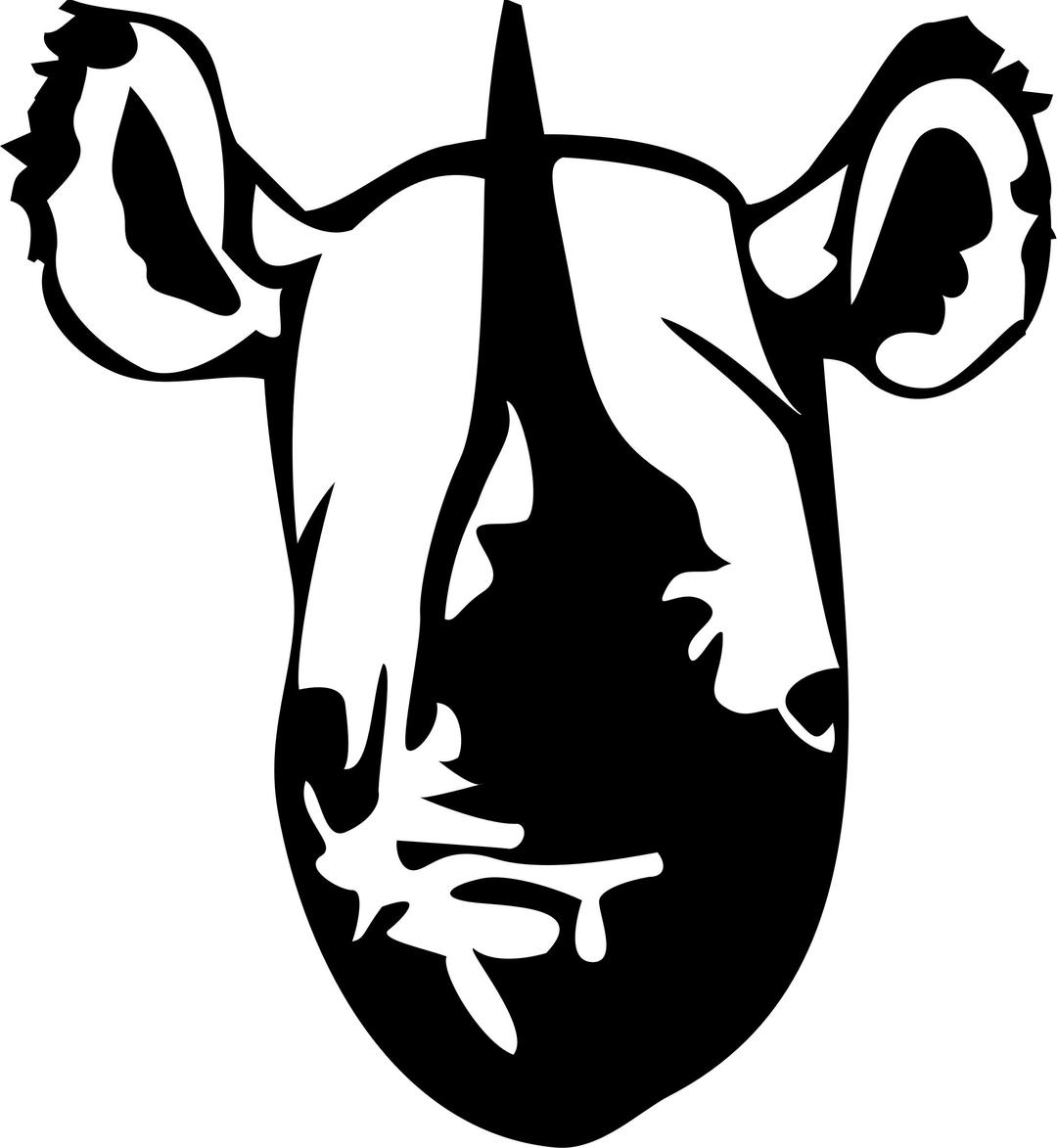 Black Rhino head png transparent