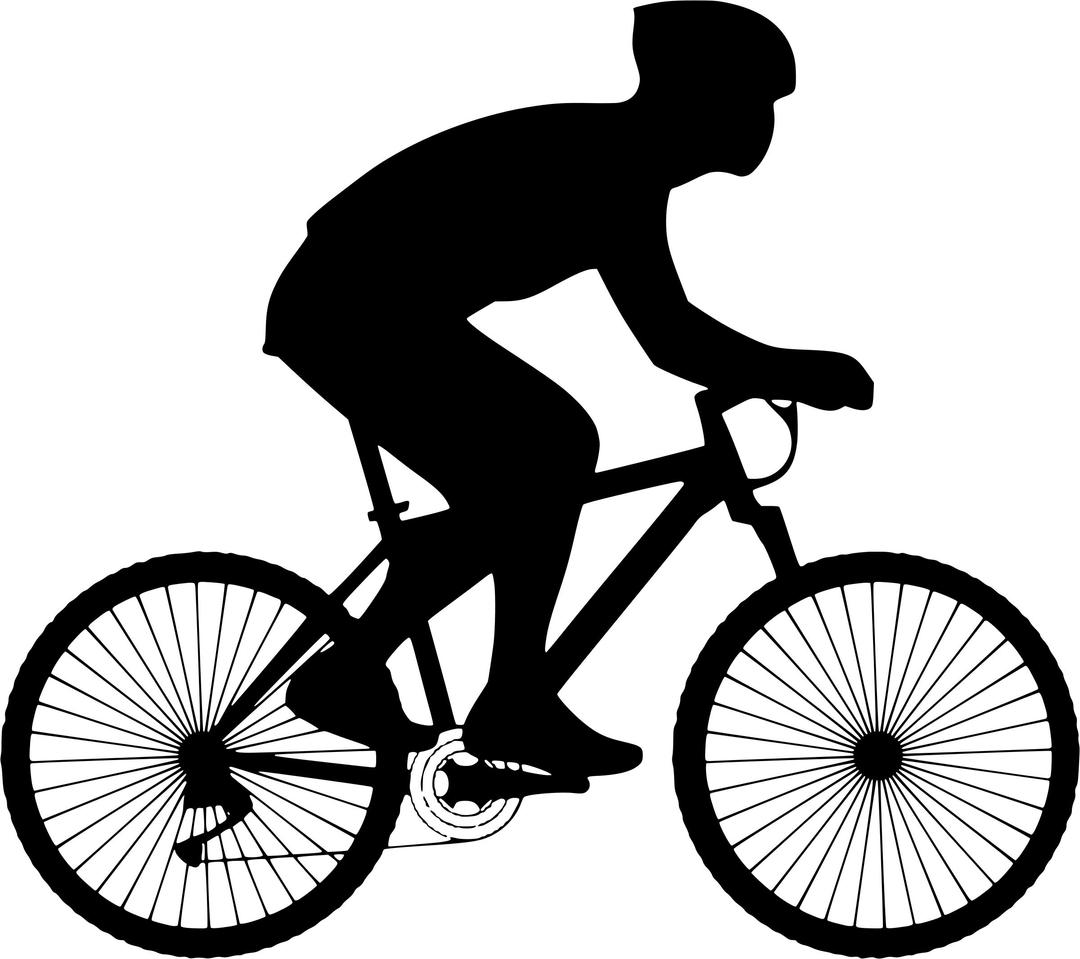 black silhouette of a cyclist png transparent
