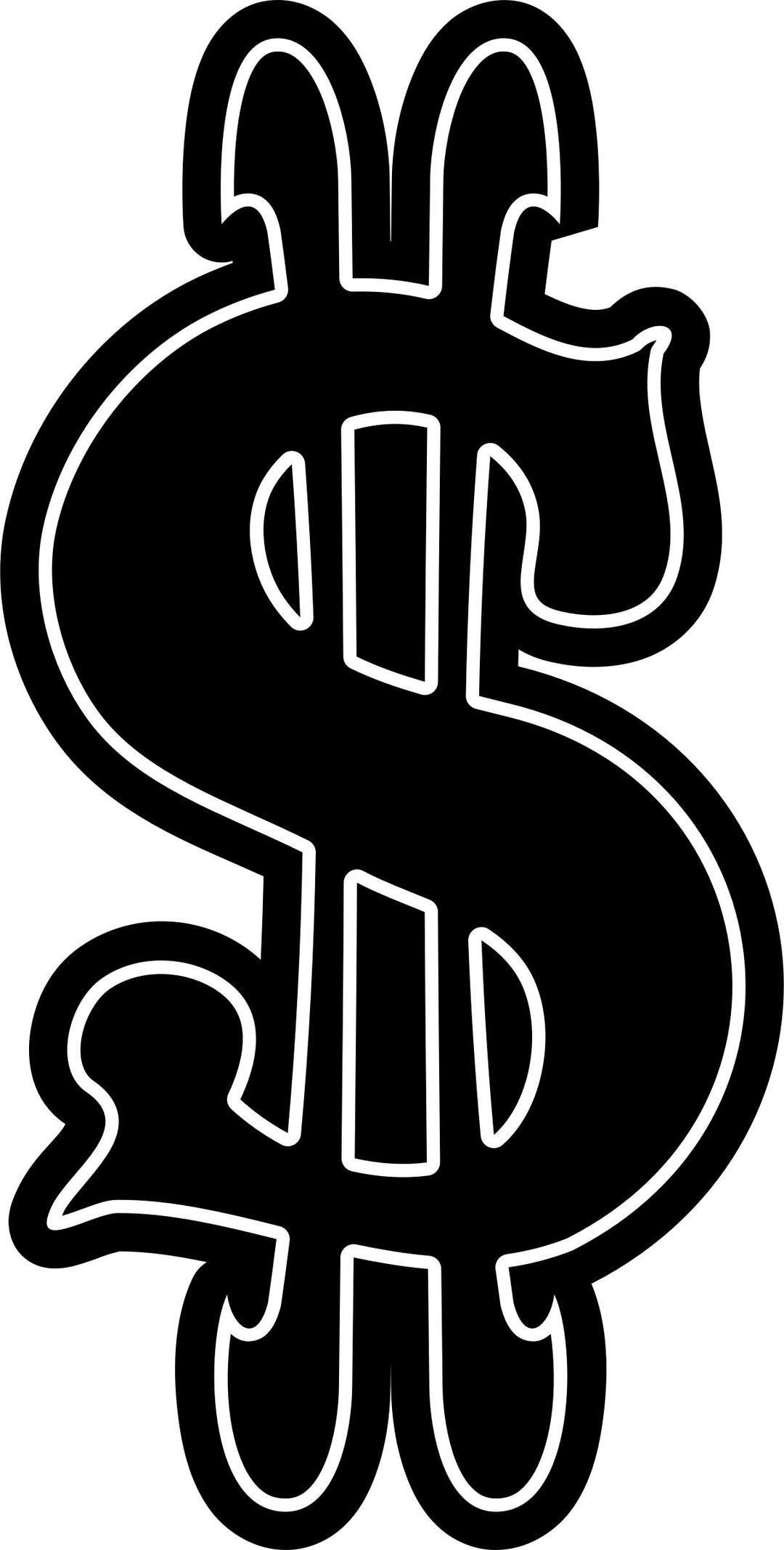 Black & White Dollar Sign png transparent