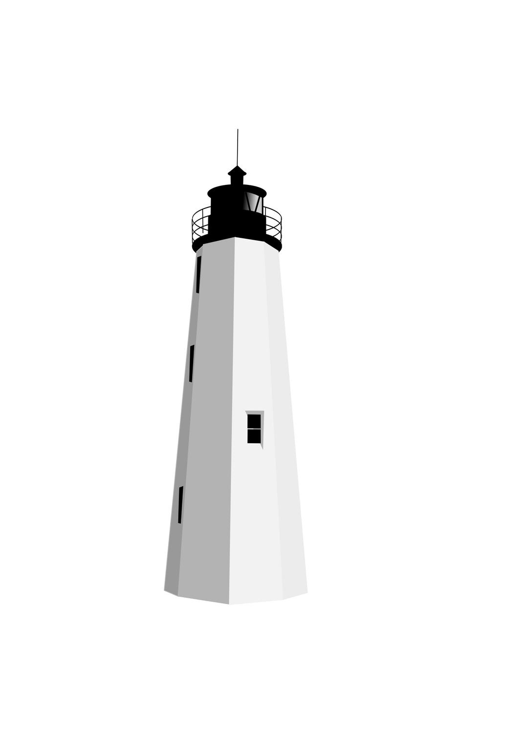 Black White Lighthouse Clipart png transparent