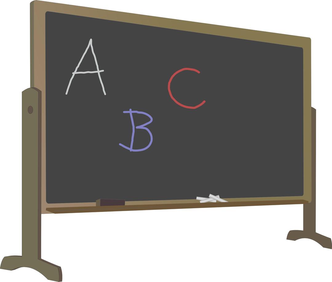 Blackboard with Stand and Letters png transparent