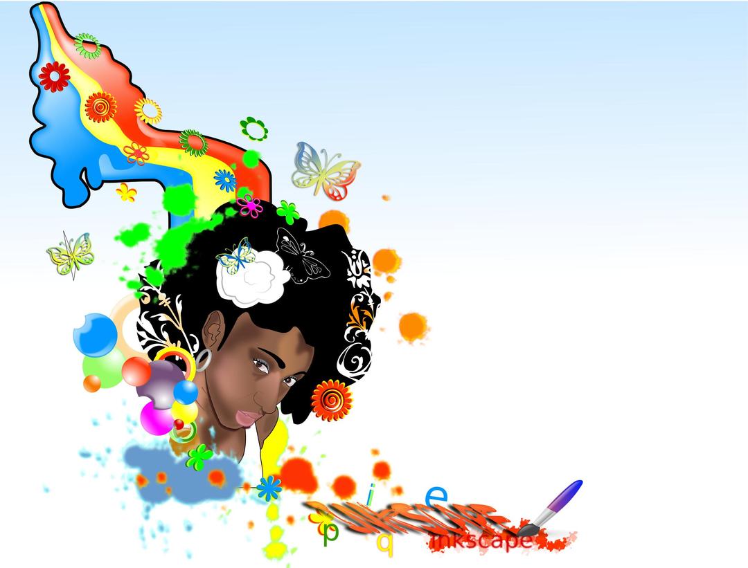 Black-Woman-rainbow png transparent