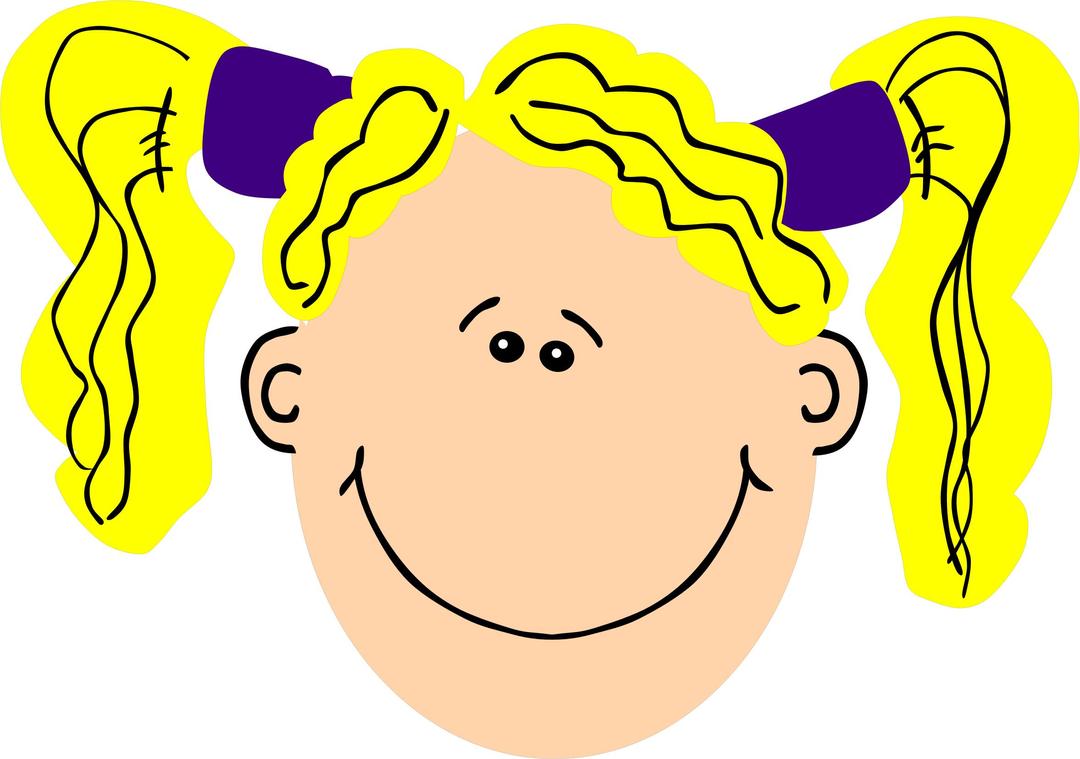 blond girl with pigtails png transparent