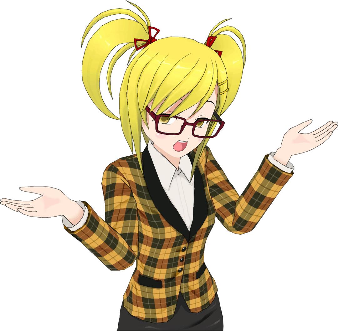 Blonde Anime Girl png transparent