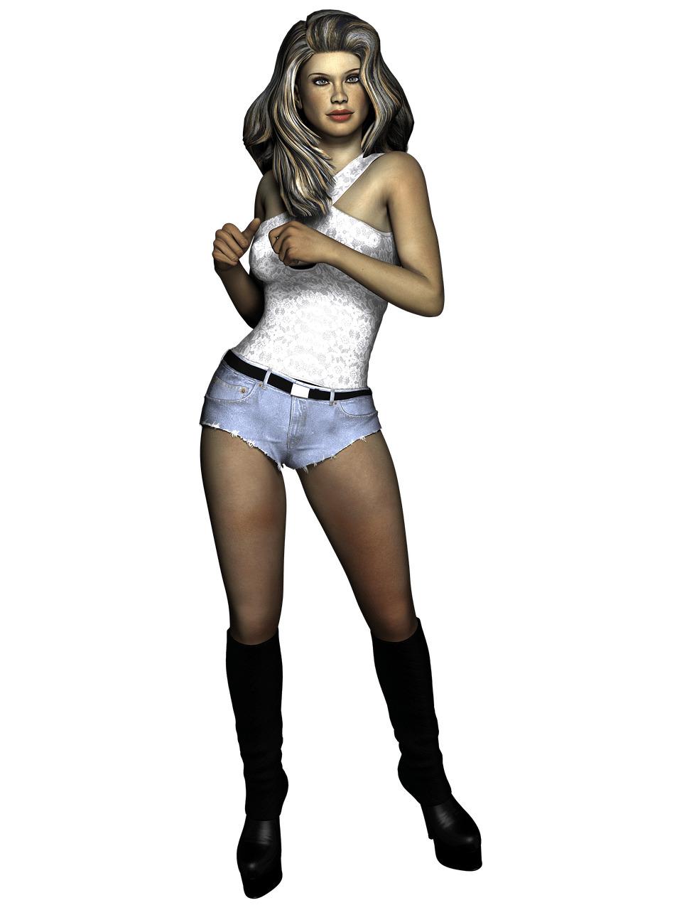 Blonde Woman With Black Boots png transparent