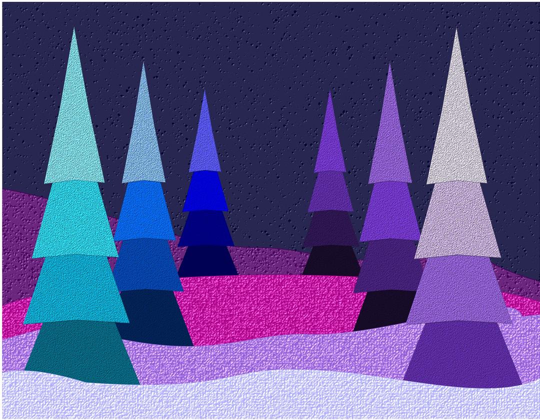 Blue and Purple Trees png transparent