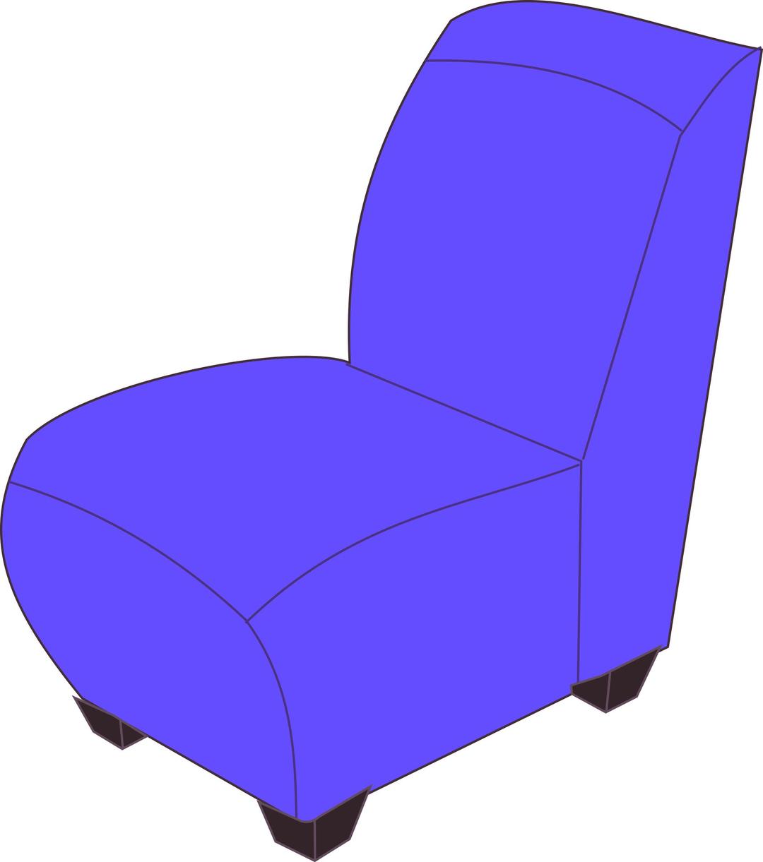 Blue armless chair png transparent