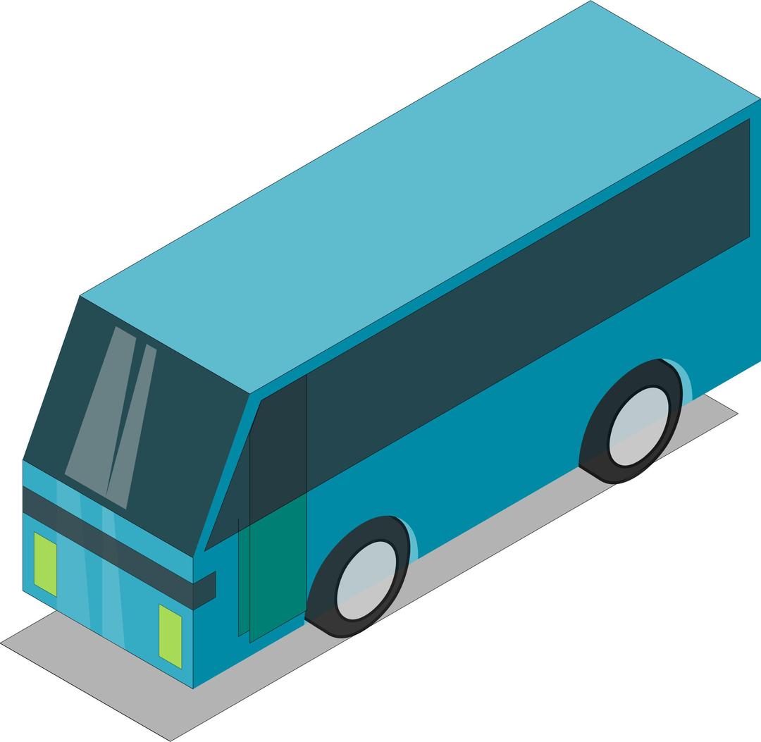 Blue bus (teal) png transparent
