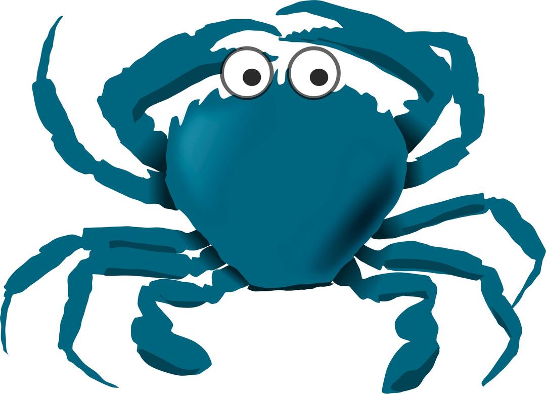 Blue cartoon crab png transparent