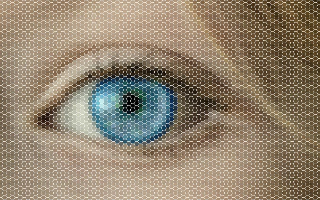 Blue Eye Hexagonal Mosaic png transparent