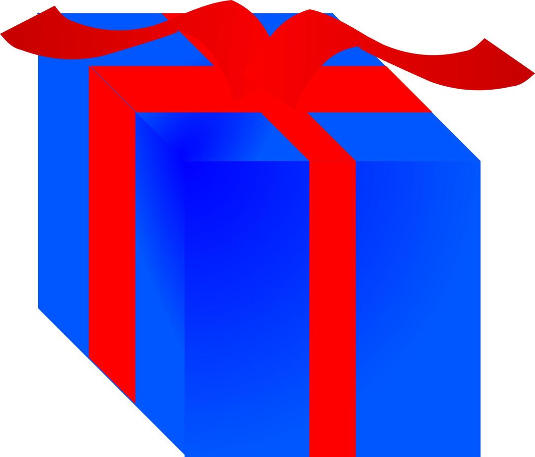 Blue gift box wrapped with red ribbon png transparent