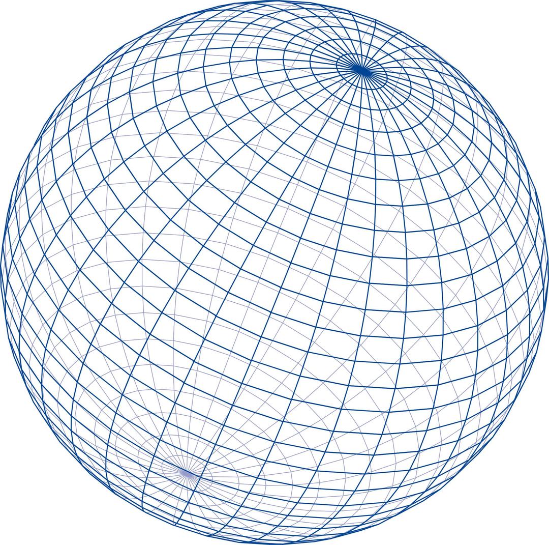 Blue grid sphere png transparent
