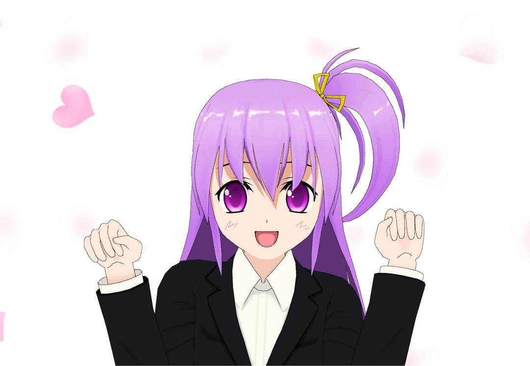 Blue Haired Anime Girl png transparent