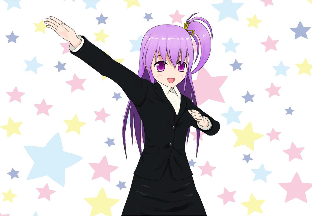 Blue Haired Anime Girl With Stars Background png transparent