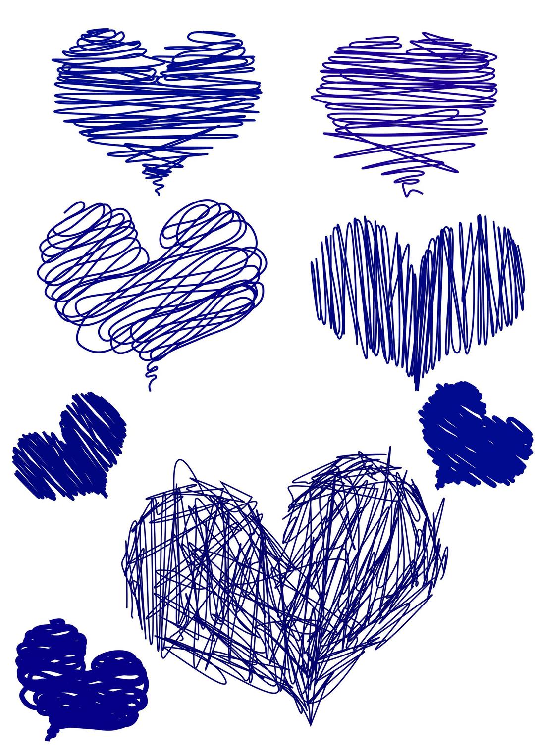 blue hand drawn Heart png transparent