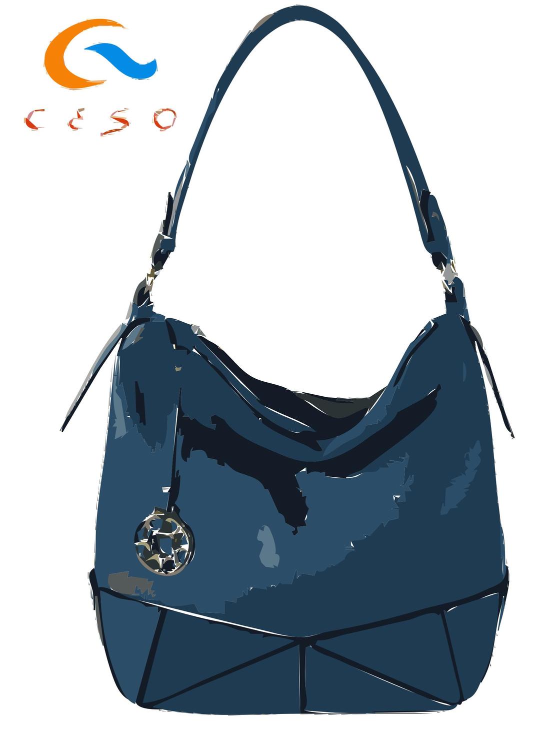 Blue handbag with logo png transparent