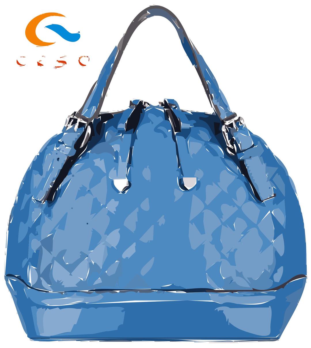 Blue Leather Bag with Logo png transparent