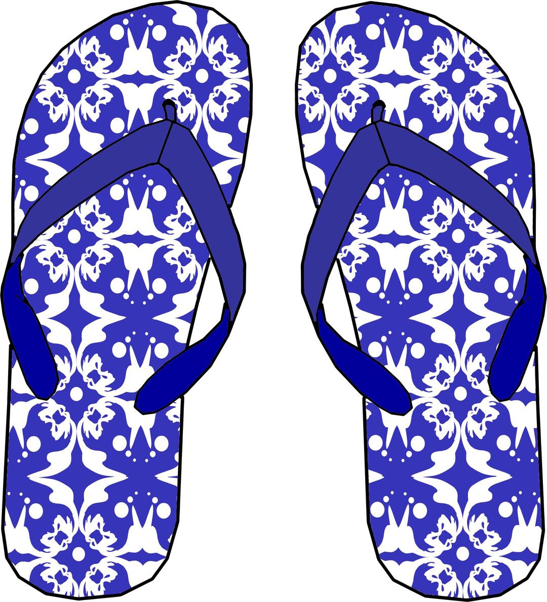 Blue Pattern Flip Flops png transparent