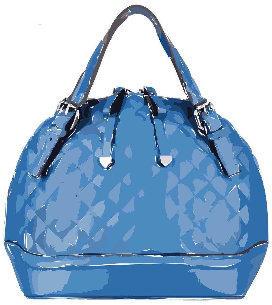 Blue Patterned Leather Handbag without logo png transparent