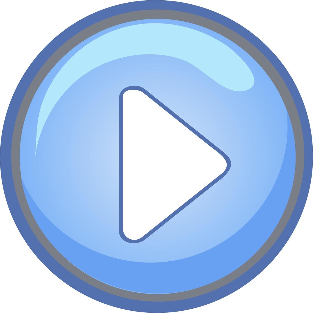 Blue Play Button Pressed Down png transparent
